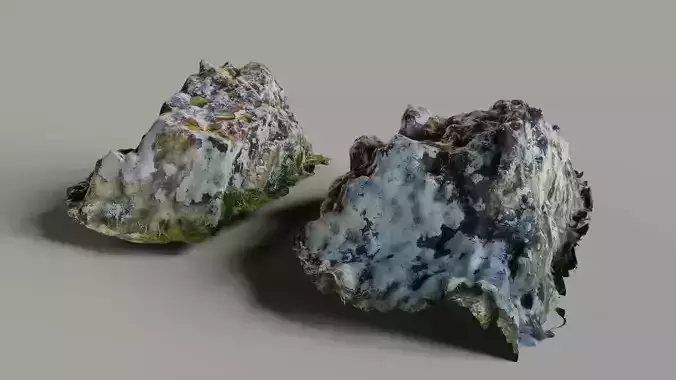 2 Limestone Stones Free 3D model