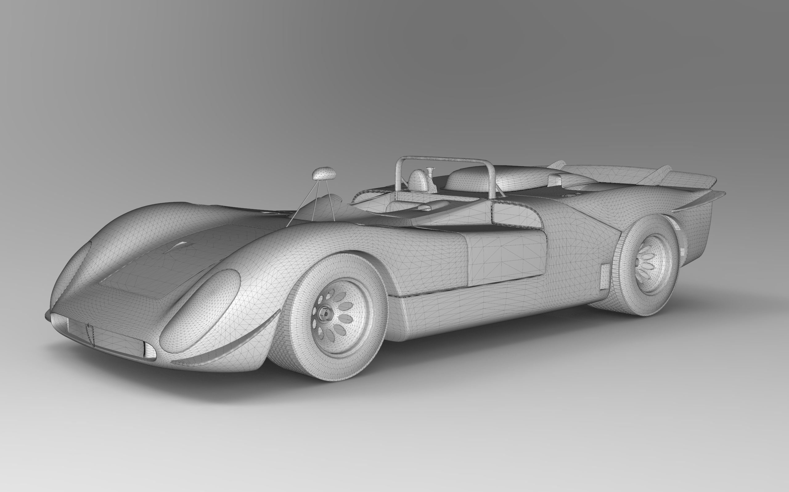 Alfa Romeo T33 Short Tail Race Car Low poly Game-Ready Model Low-poly 3D model_54
