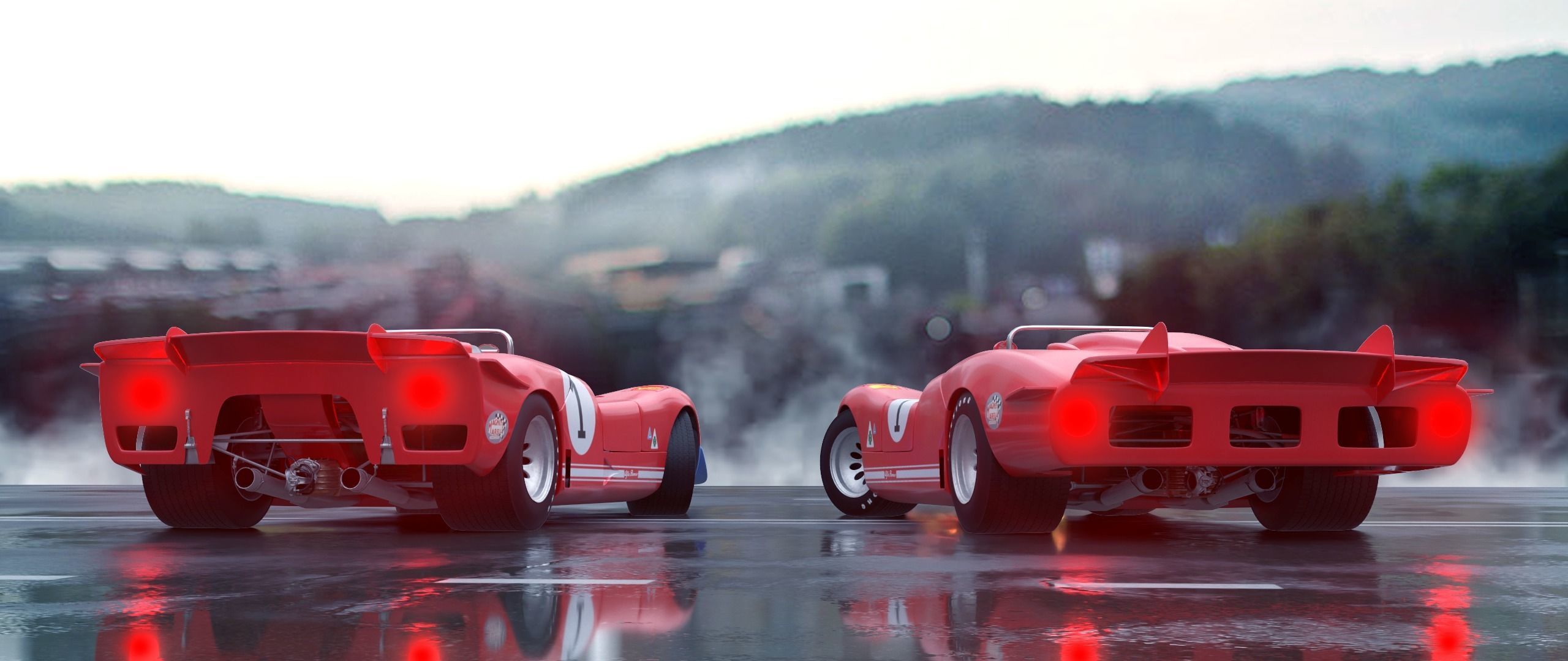 Alfa Romeo T33 Short Tail Race Car Low poly Game-Ready Model Low-poly 3D model_6