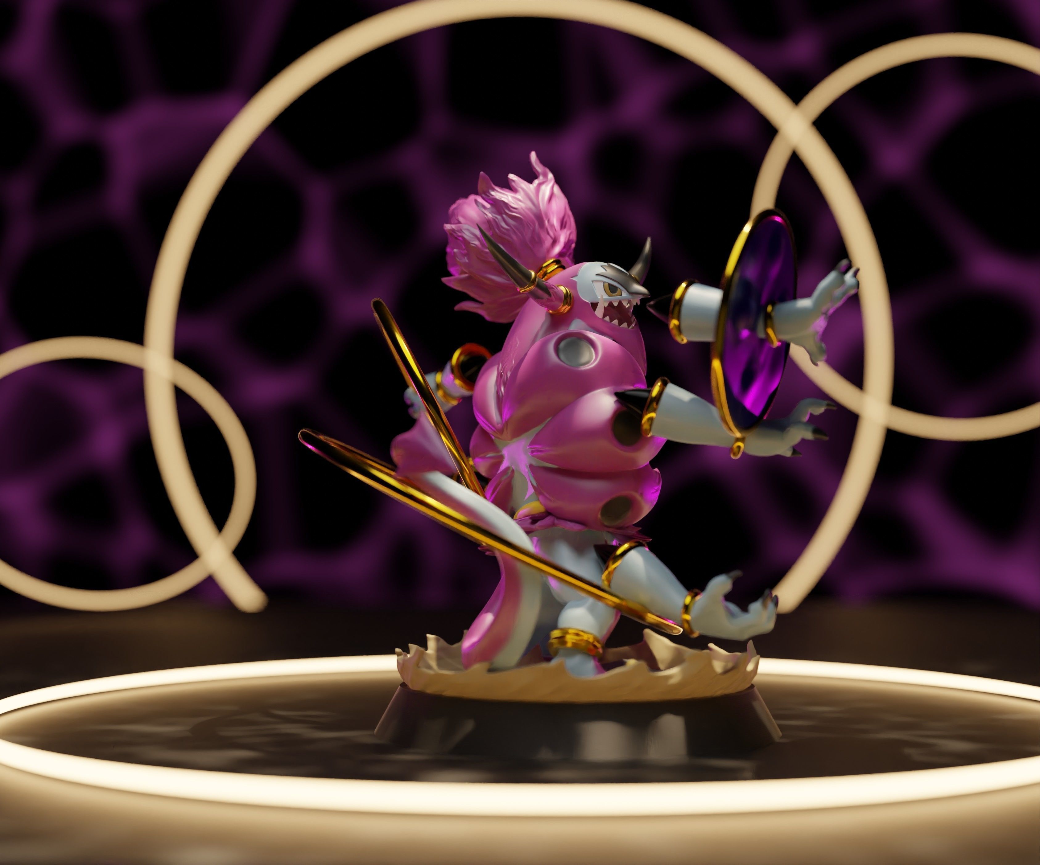 HOOPA UNBOUND - 3D PRINTABLE POKEMON with cuts and as a whole 3D print model_11