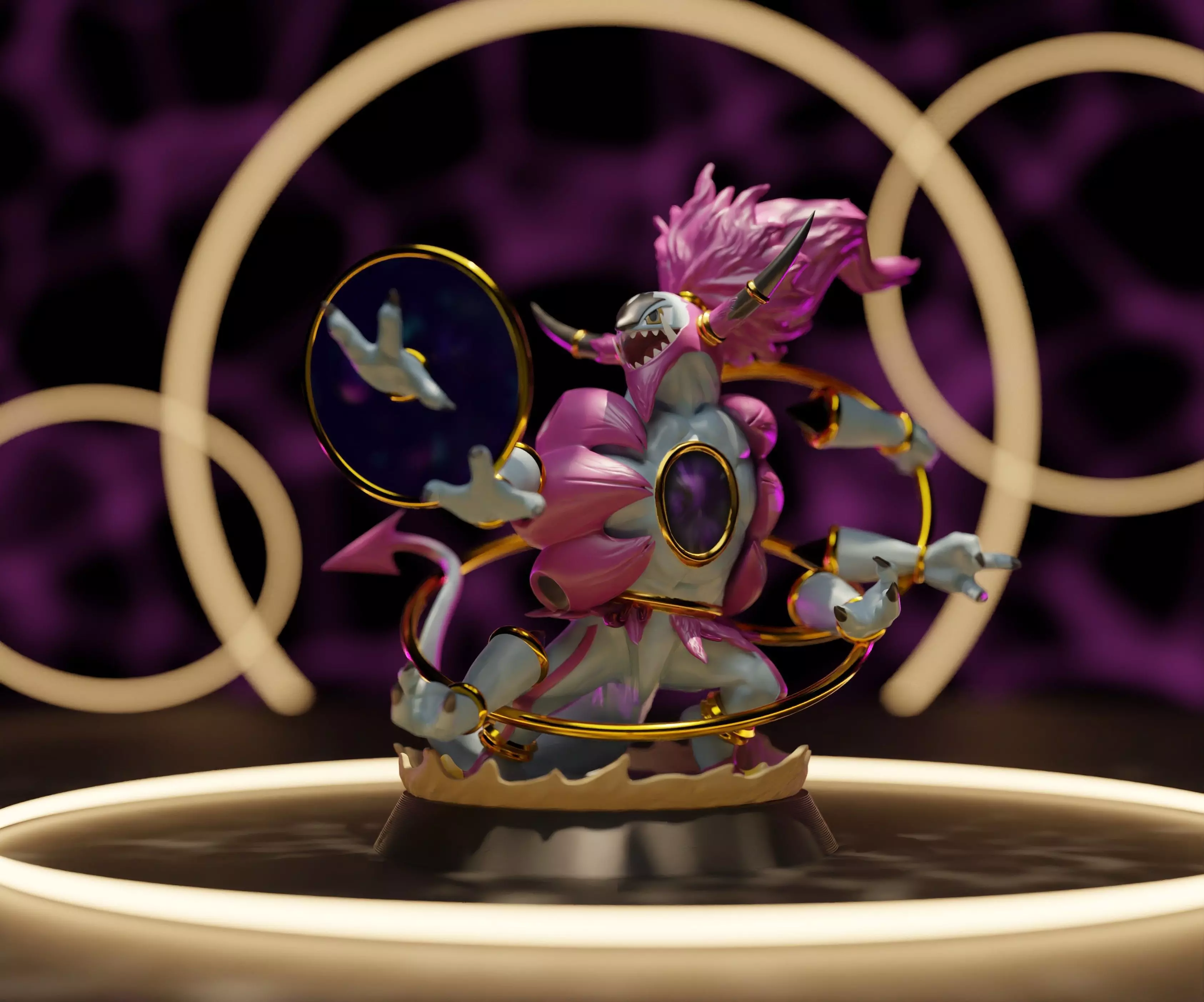 HOOPA UNBOUND - 3D PRINTABLE POKEMON with cuts and as a whole 3D print model_0