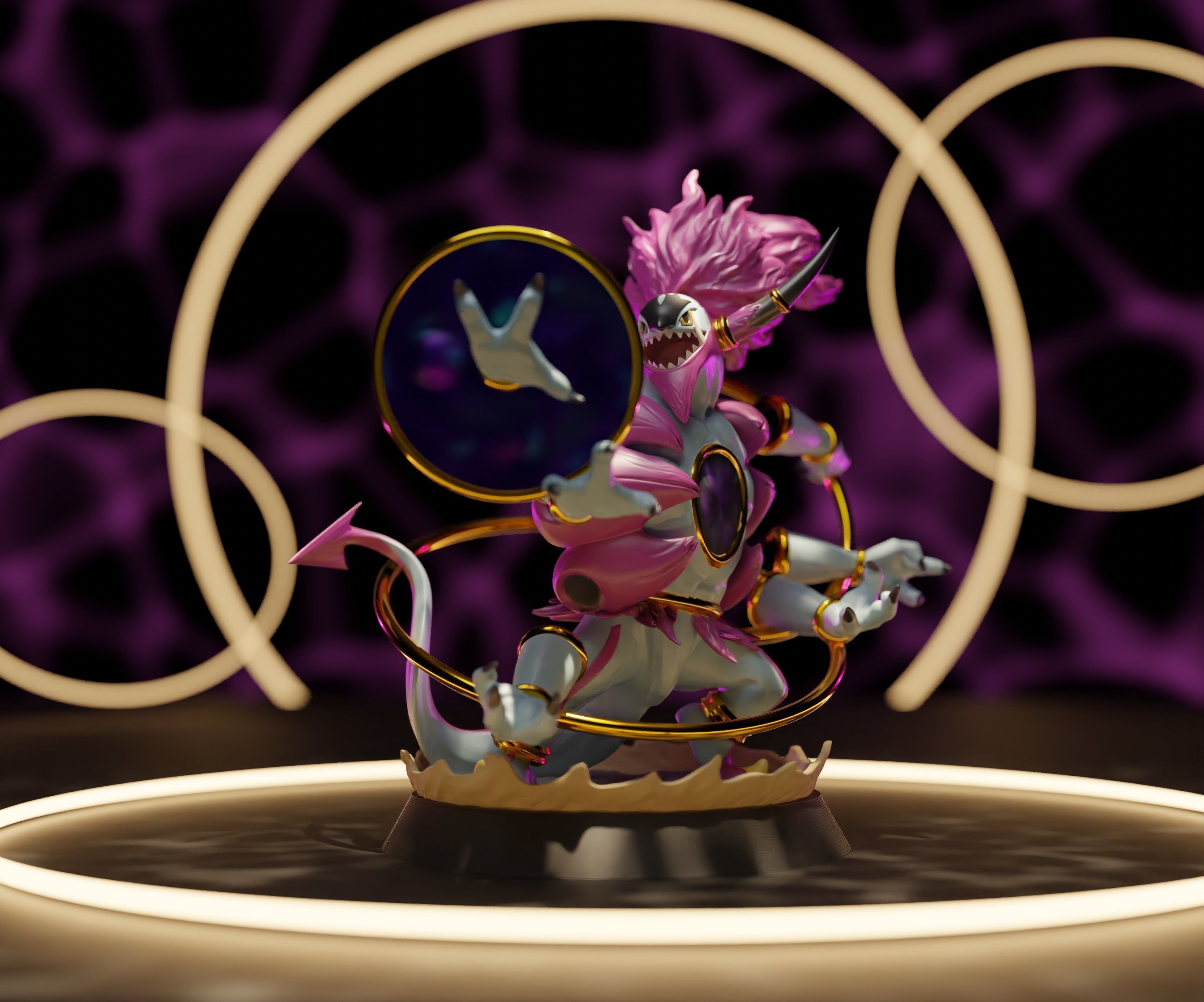 HOOPA UNBOUND - 3D PRINTABLE POKEMON with cuts and as a whole 3D print model_9