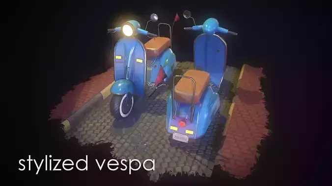 Stylized Vespa Collection Low-Poly Low-poly 3D model