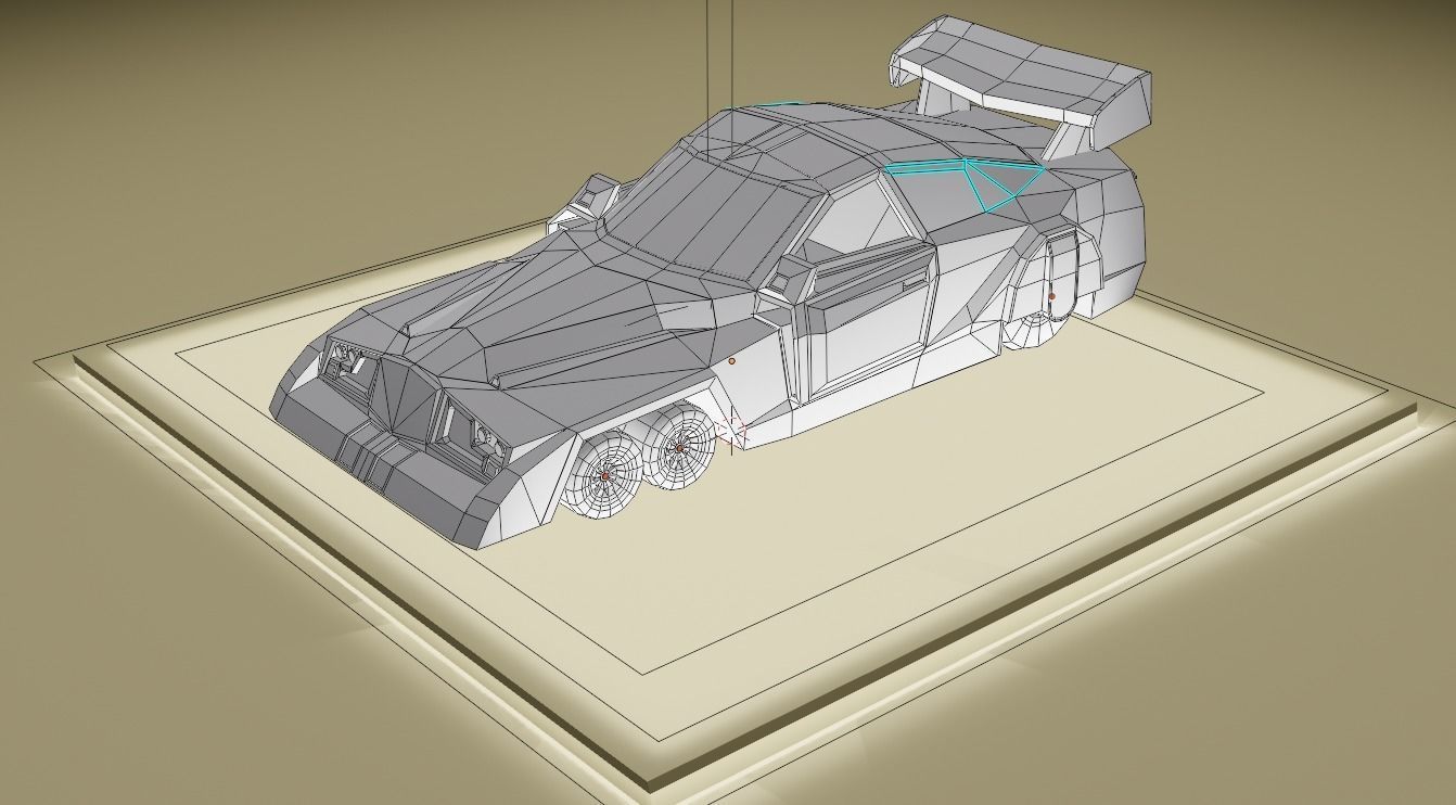 Low poly cars package Low-poly 3D model_8