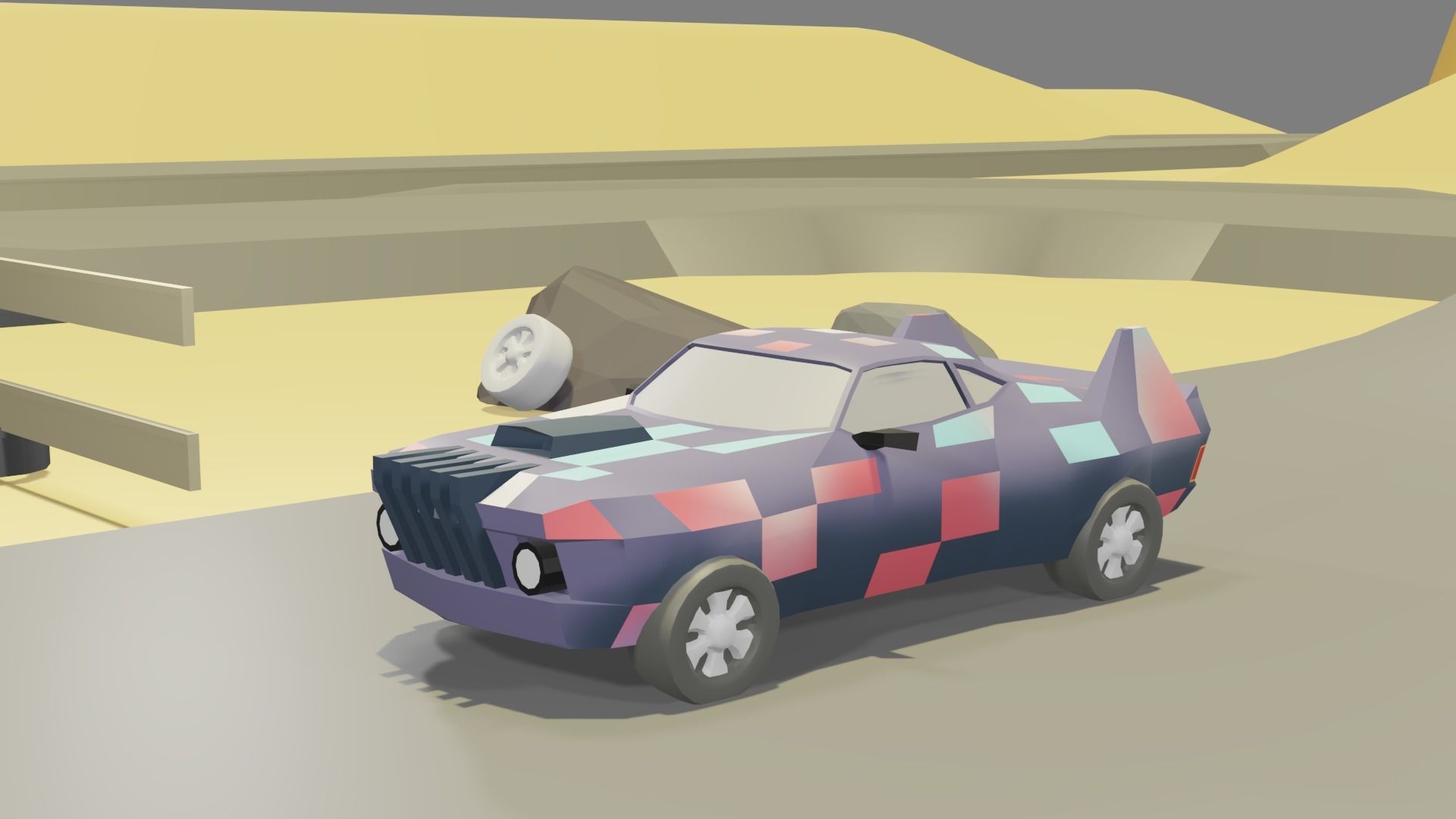 Low poly cars package Low-poly 3D model_12