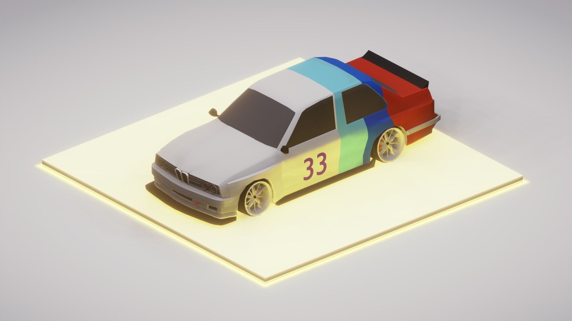 Low poly cars package Low-poly 3D model_2