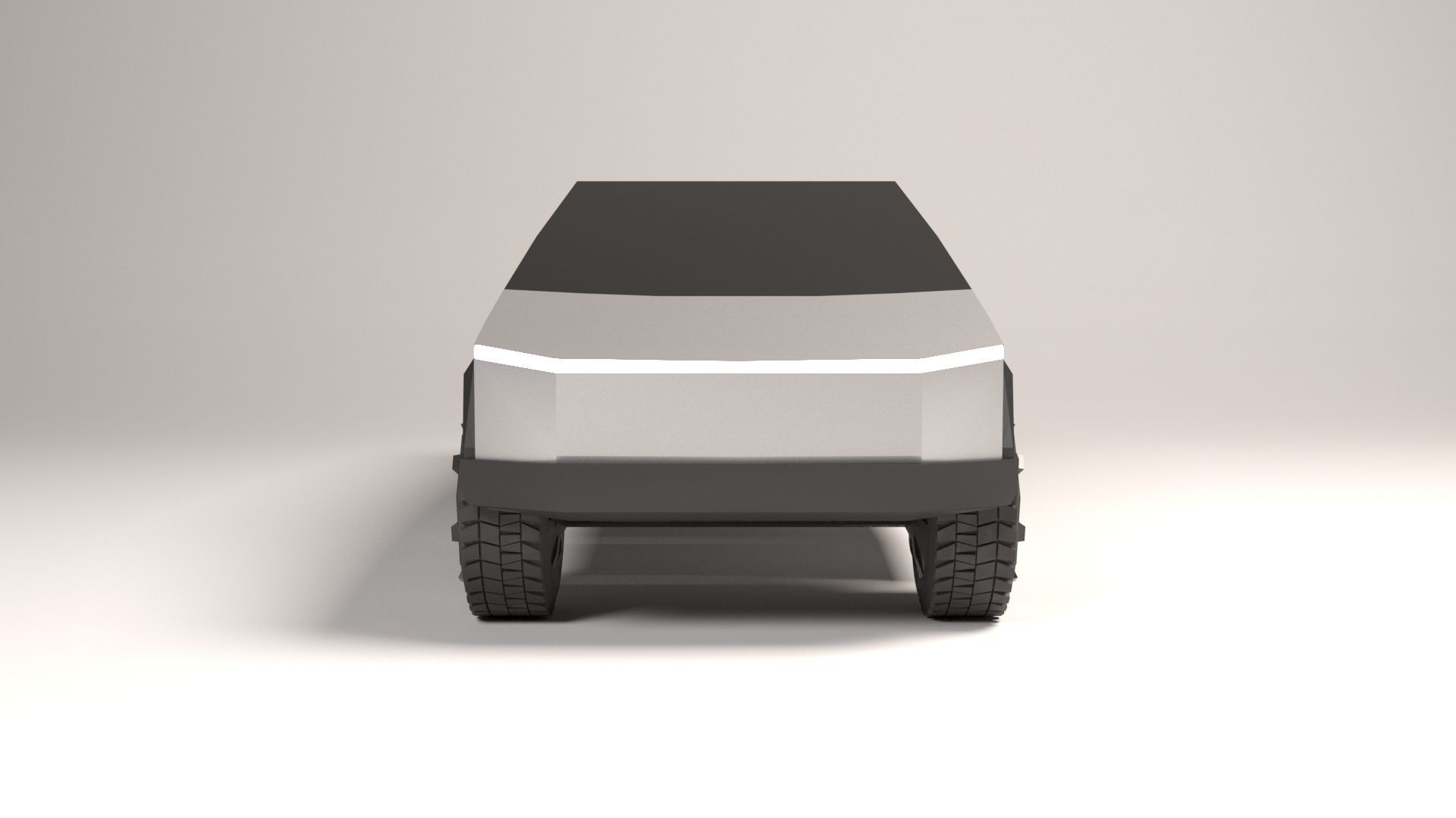 cybertruck low poly futuristic vehicle 3D model_2