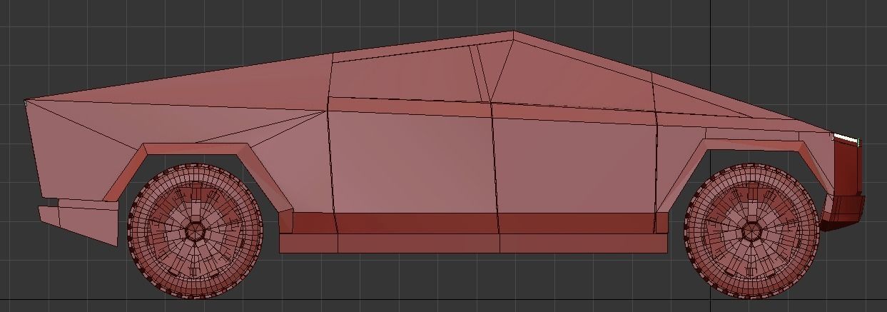 cybertruck low poly futuristic vehicle 3D model_6