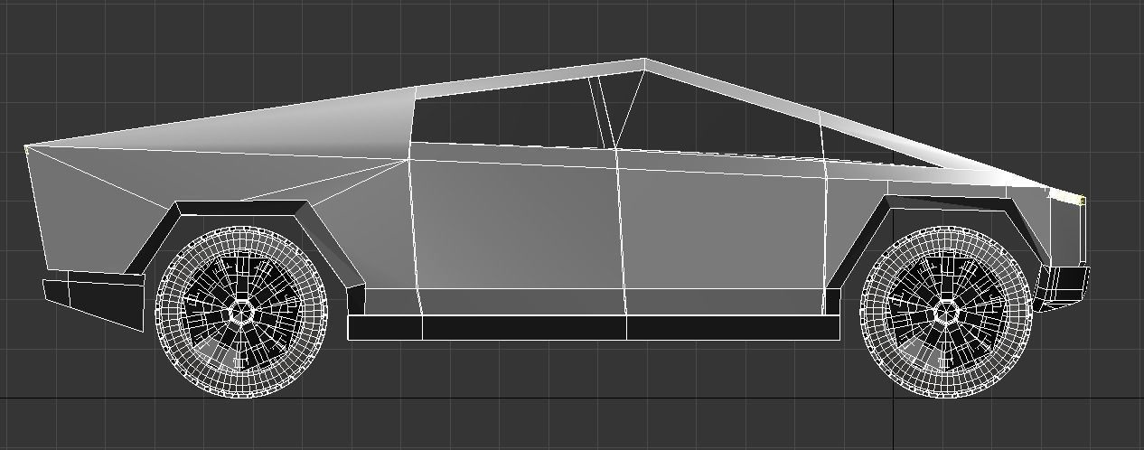 cybertruck low poly futuristic vehicle 3D model_8