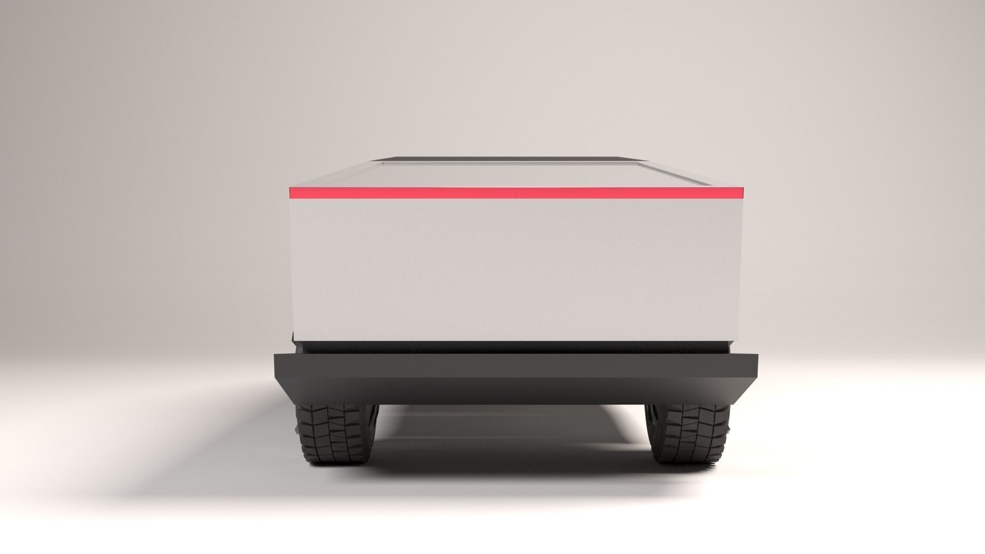 cybertruck low poly futuristic vehicle 3D model_3