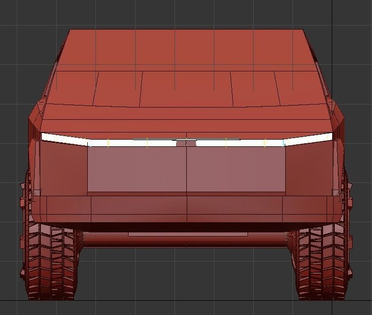 cybertruck low poly futuristic vehicle 3D model_5