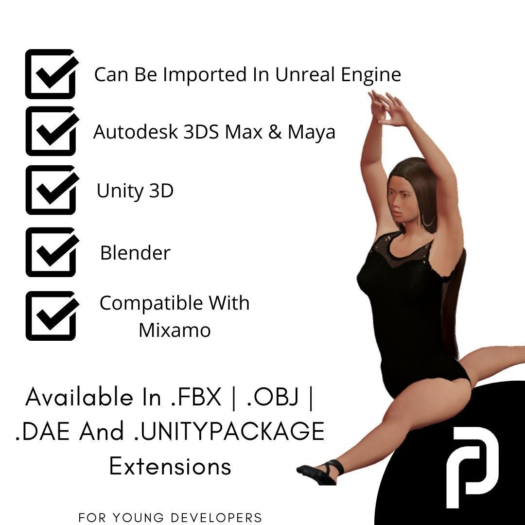 Female Character 2 3D model_1