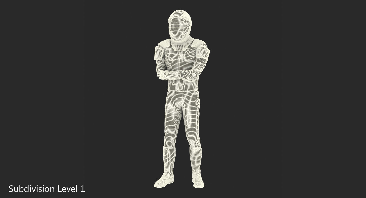 Sci Fi Astronaut Suit Black Rigged 3D model_18