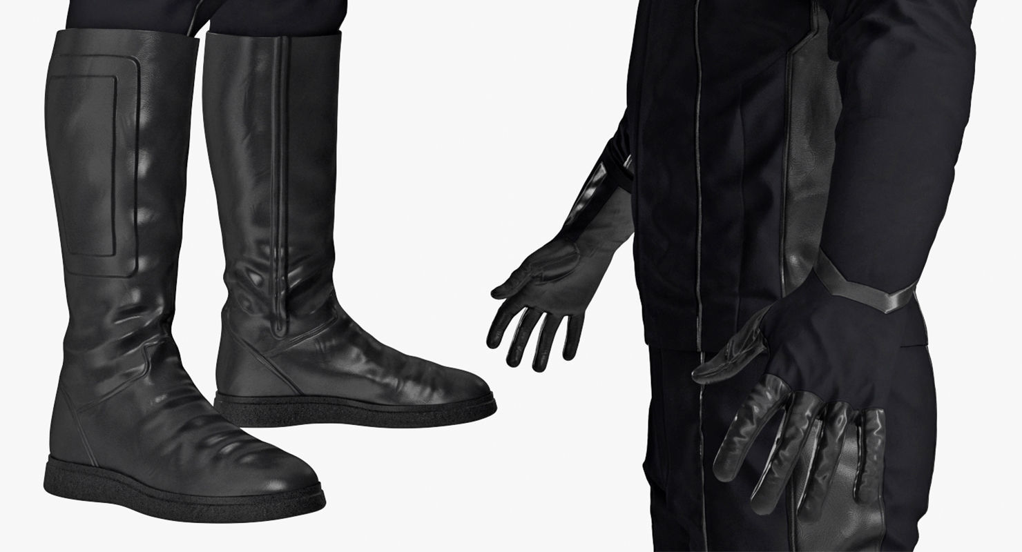 Sci Fi Astronaut Suit Black Rigged 3D model_13