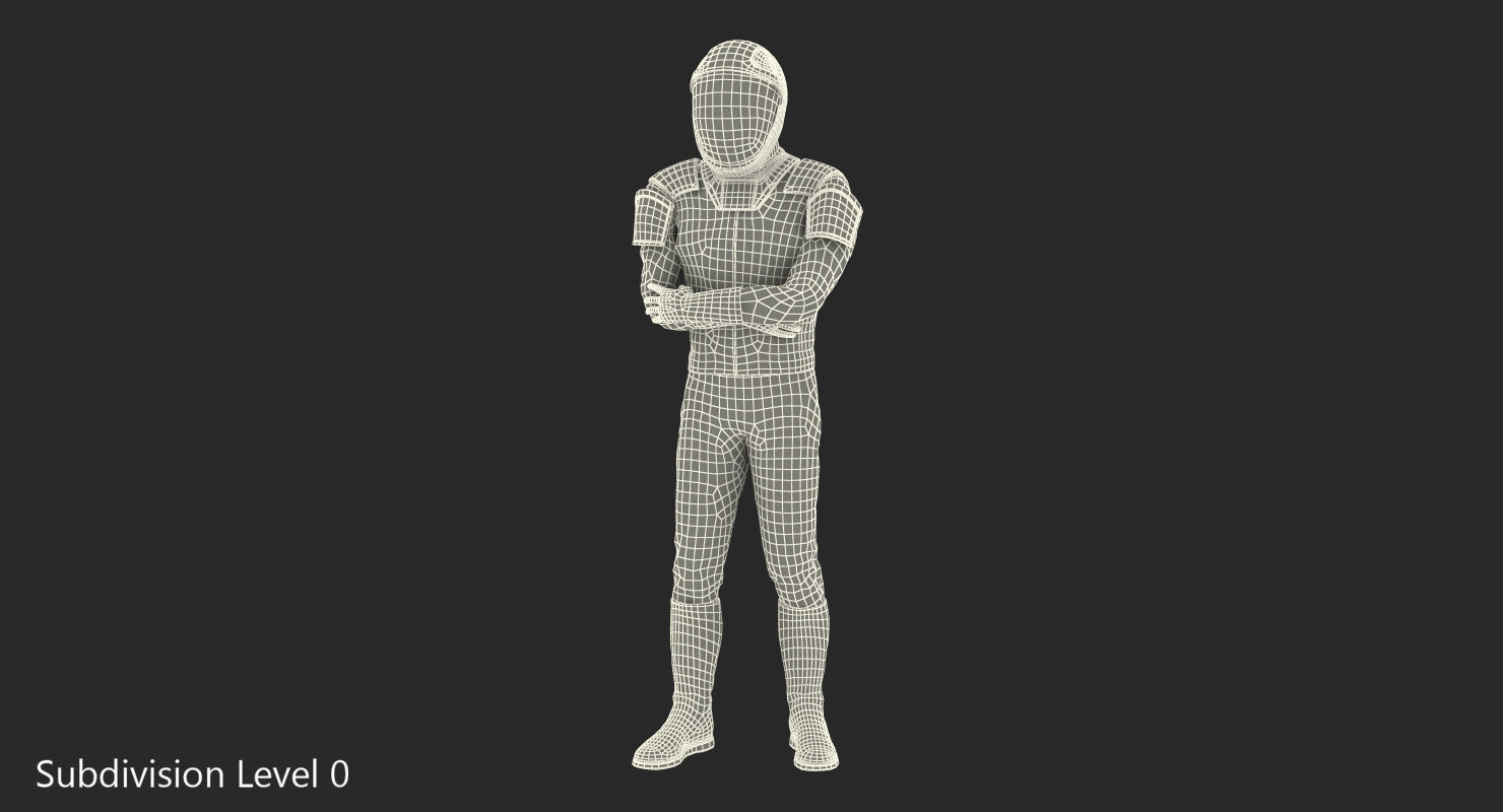 Sci Fi Astronaut Suit Black Rigged 3D model_17