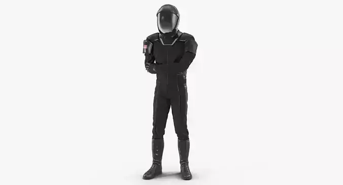 Sci Fi Astronaut Suit Black Rigged 3D model