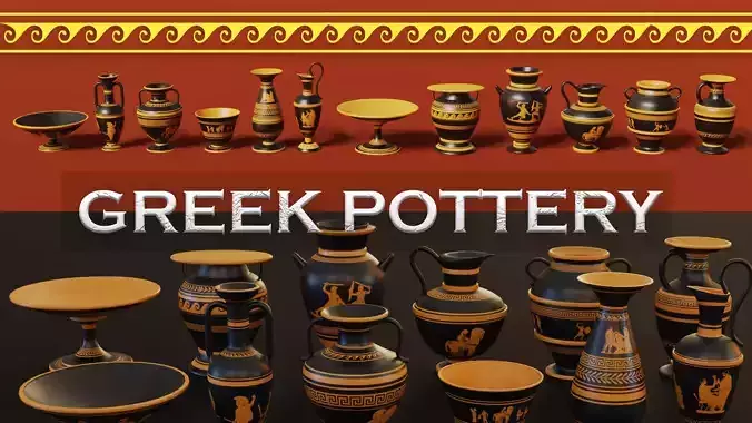 Greek Pottery 3D model