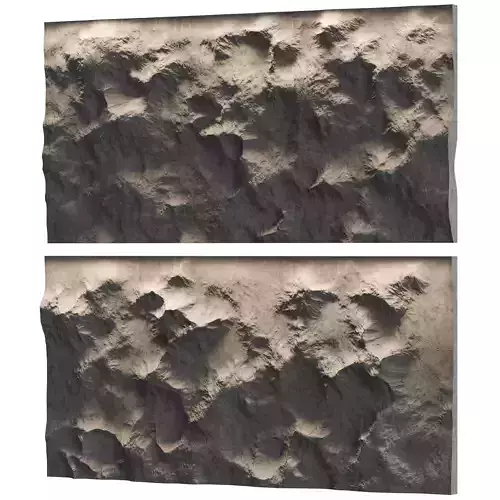 Decorative wall with relief of terrain 3D model