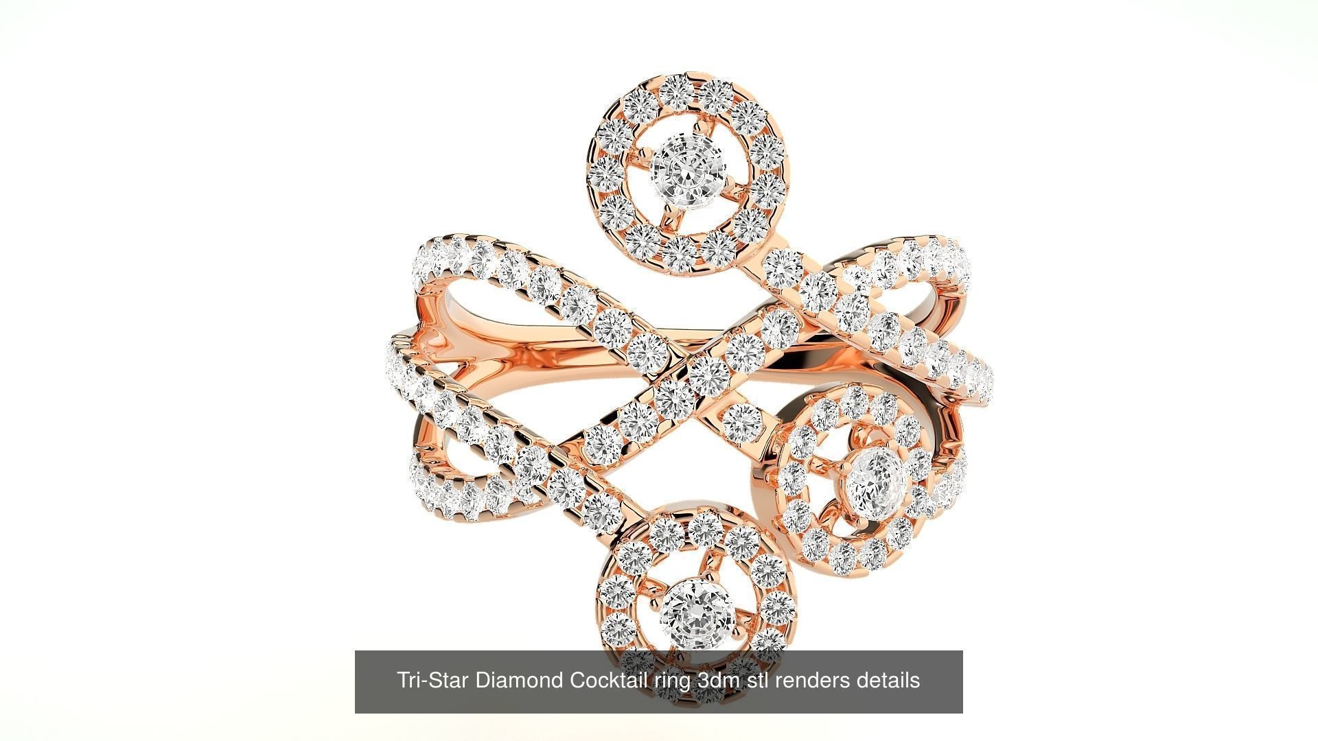 9 Diamond Box Cocktail Ring 3dm Stl Renders Details   3D Model Collection_5