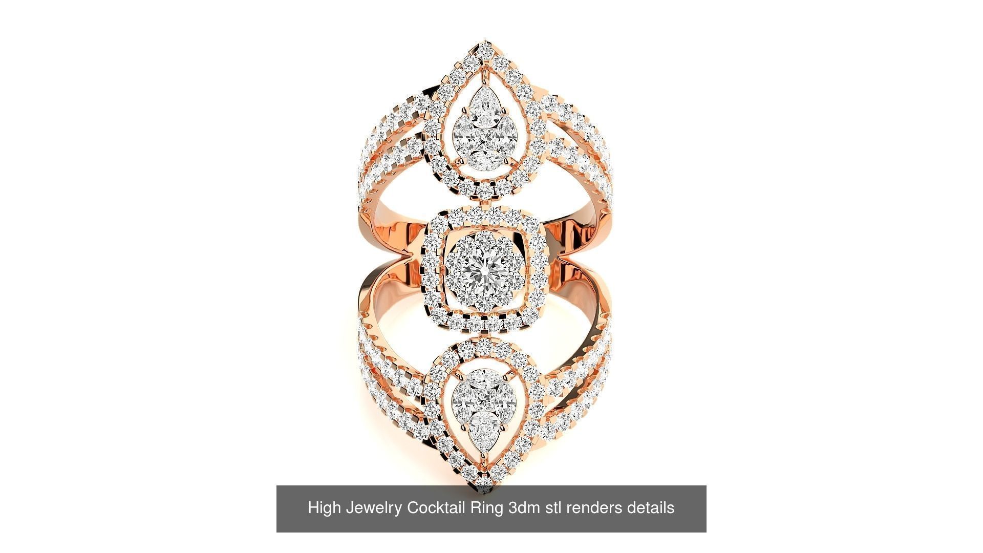 9 Diamond Box Cocktail Ring 3dm Stl Renders Details   3D Model Collection_10