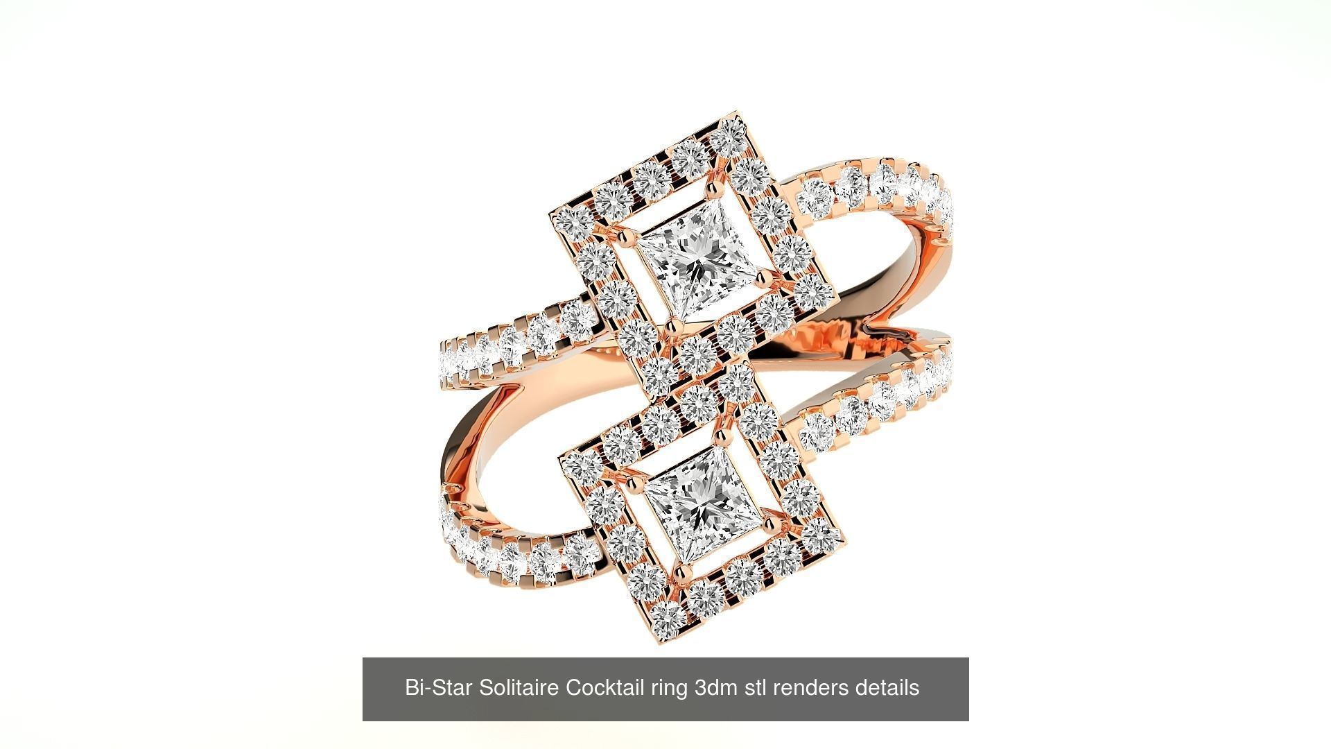 9 Diamond Box Cocktail Ring 3dm Stl Renders Details   3D Model Collection_9
