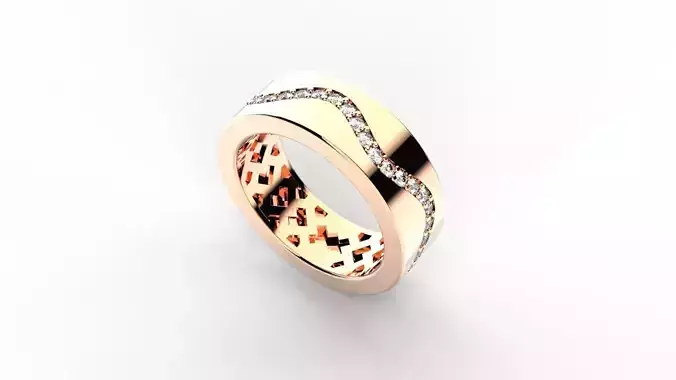 Women Wavy setting eternity ring 