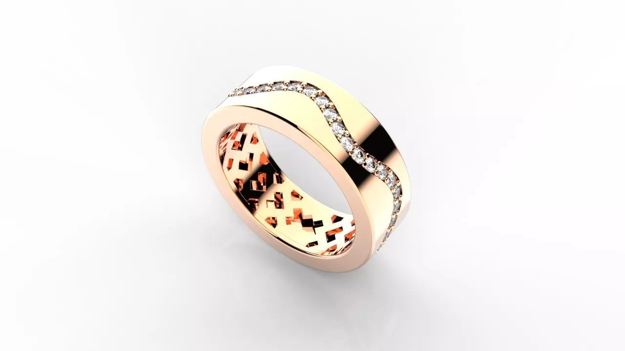 Women Wavy setting eternity ring 3D print model_0