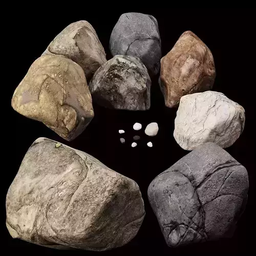 Rock001 rock with measurements 3D model