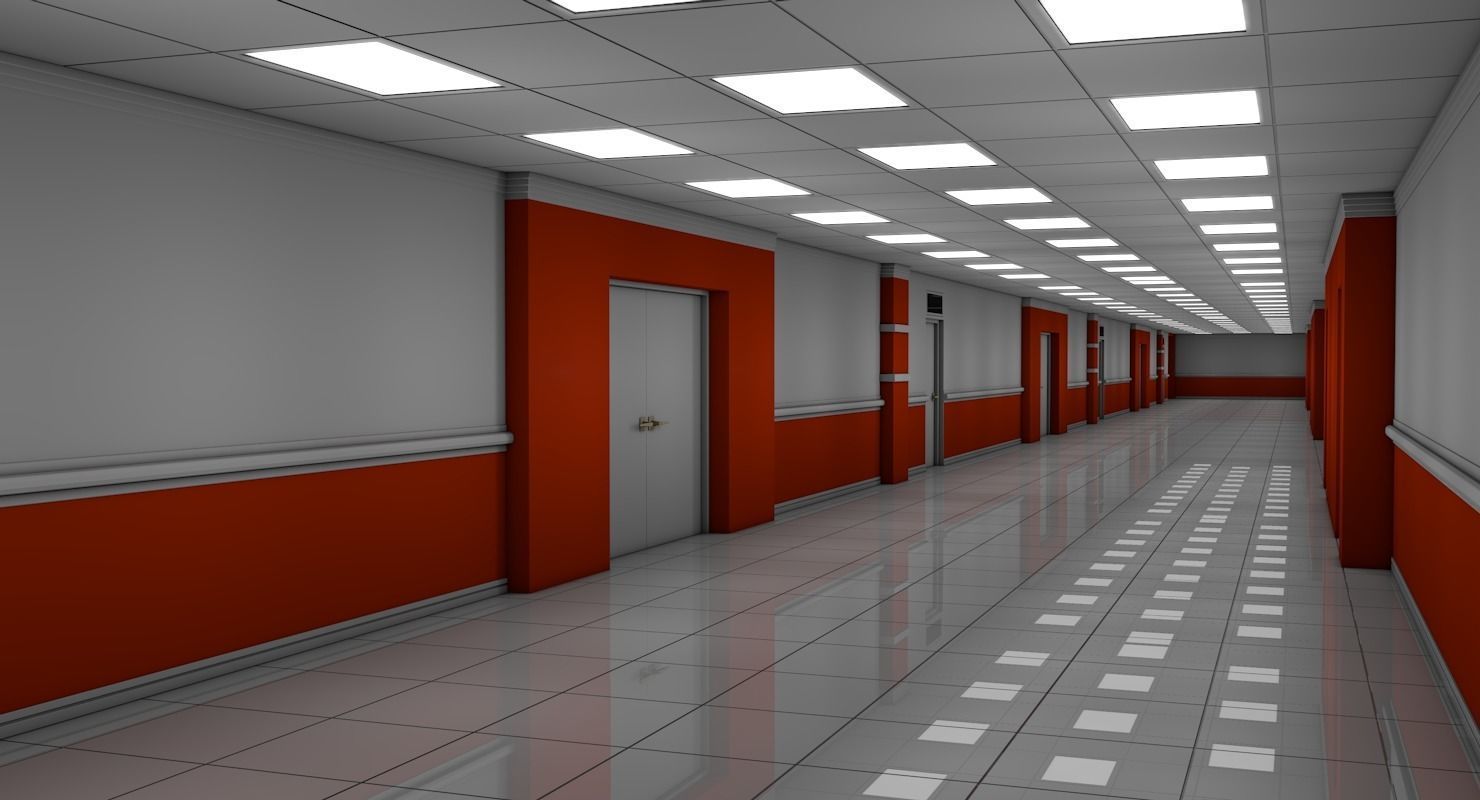 Apartment Hallway  3D model_1