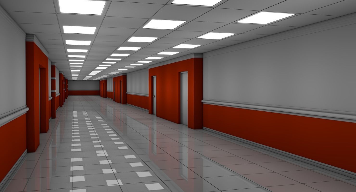 Apartment Hallway  3D model_2