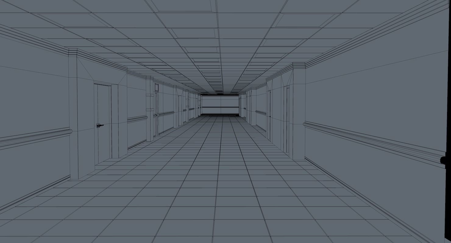 Apartment Hallway  3D model_9