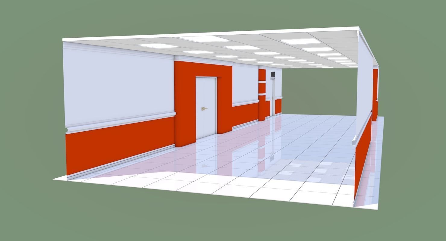 Apartment Hallway  3D model_6