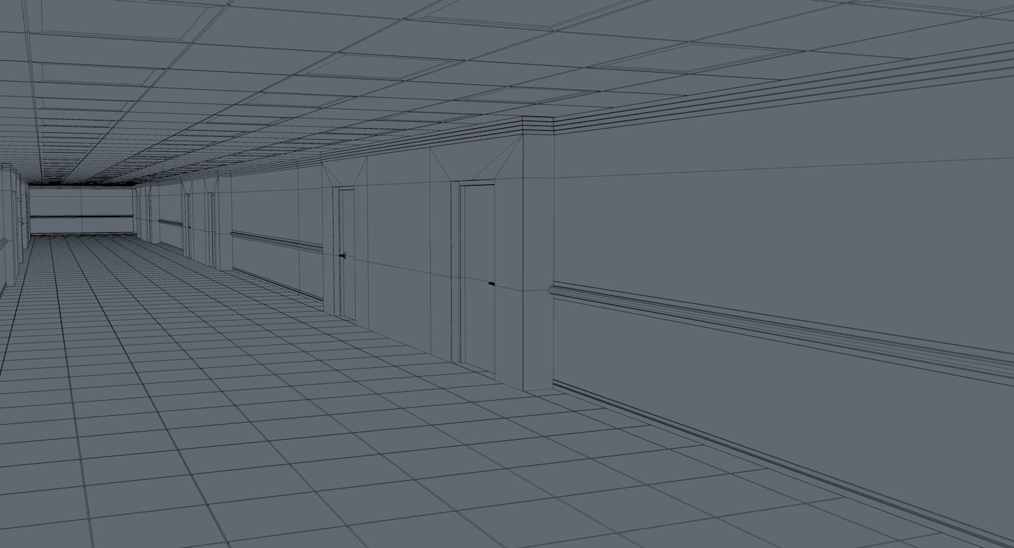 Apartment Hallway  3D model_11