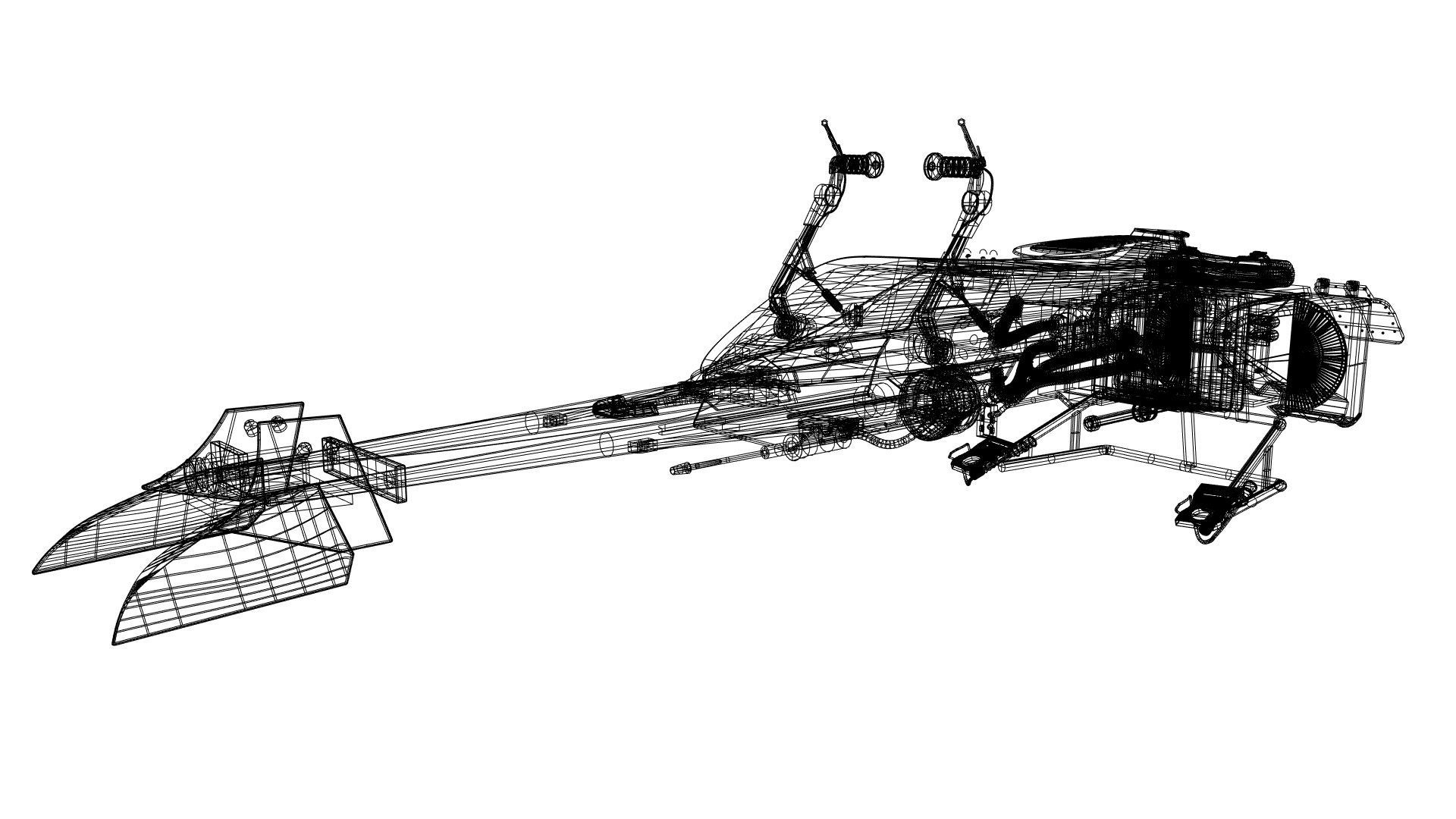 Imperial Speeder Bike from Star Wars 3D model_6