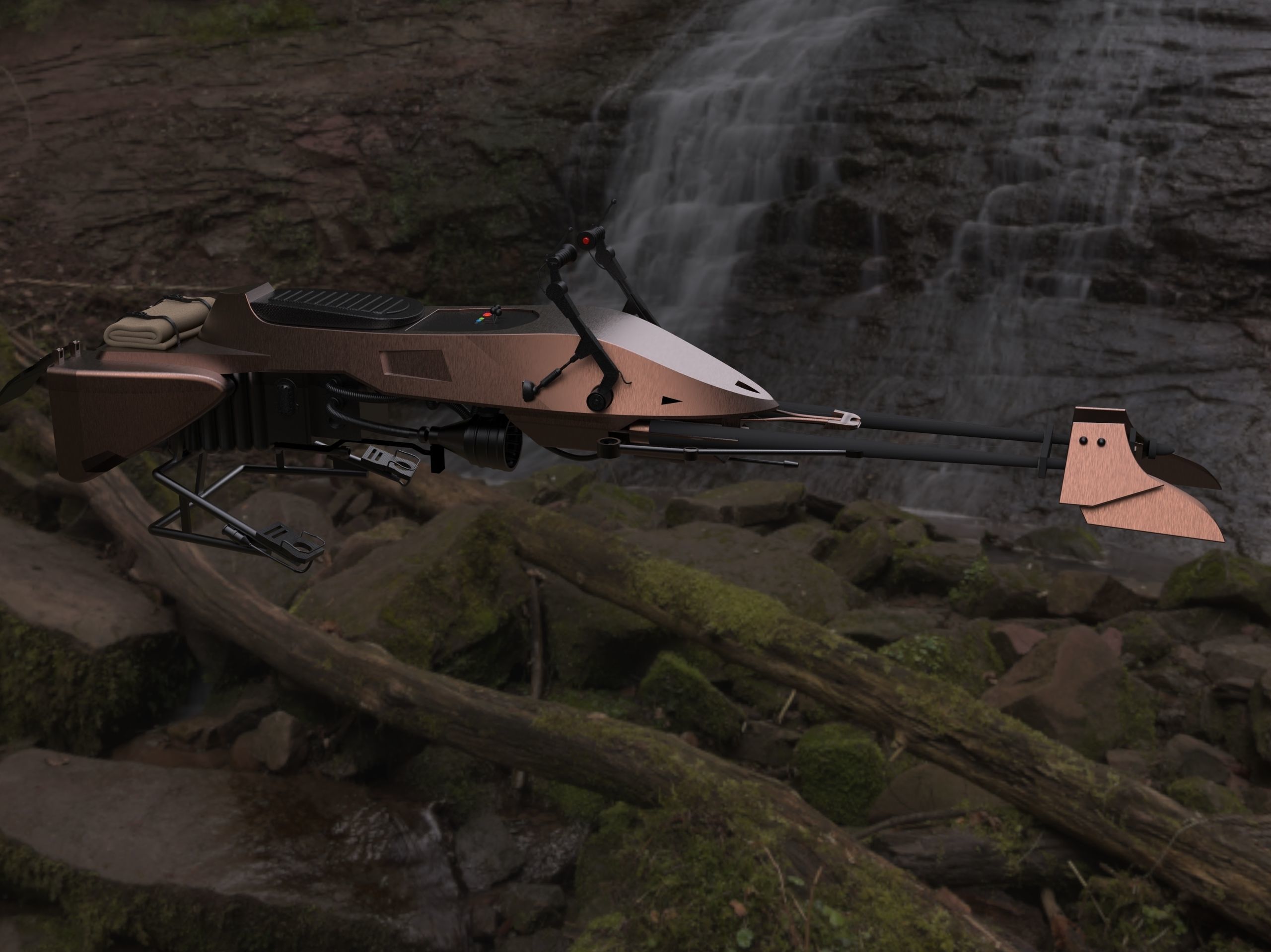 Imperial Speeder Bike from Star Wars 3D model_4