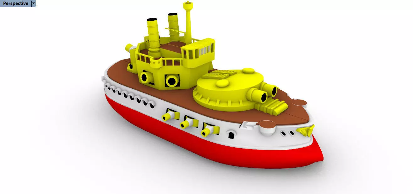 hms thunderchild in the style of chibi maru 3D print model