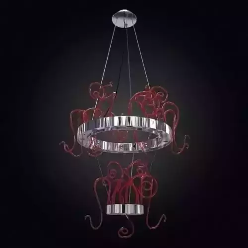 Metallic Red Glass Lamp