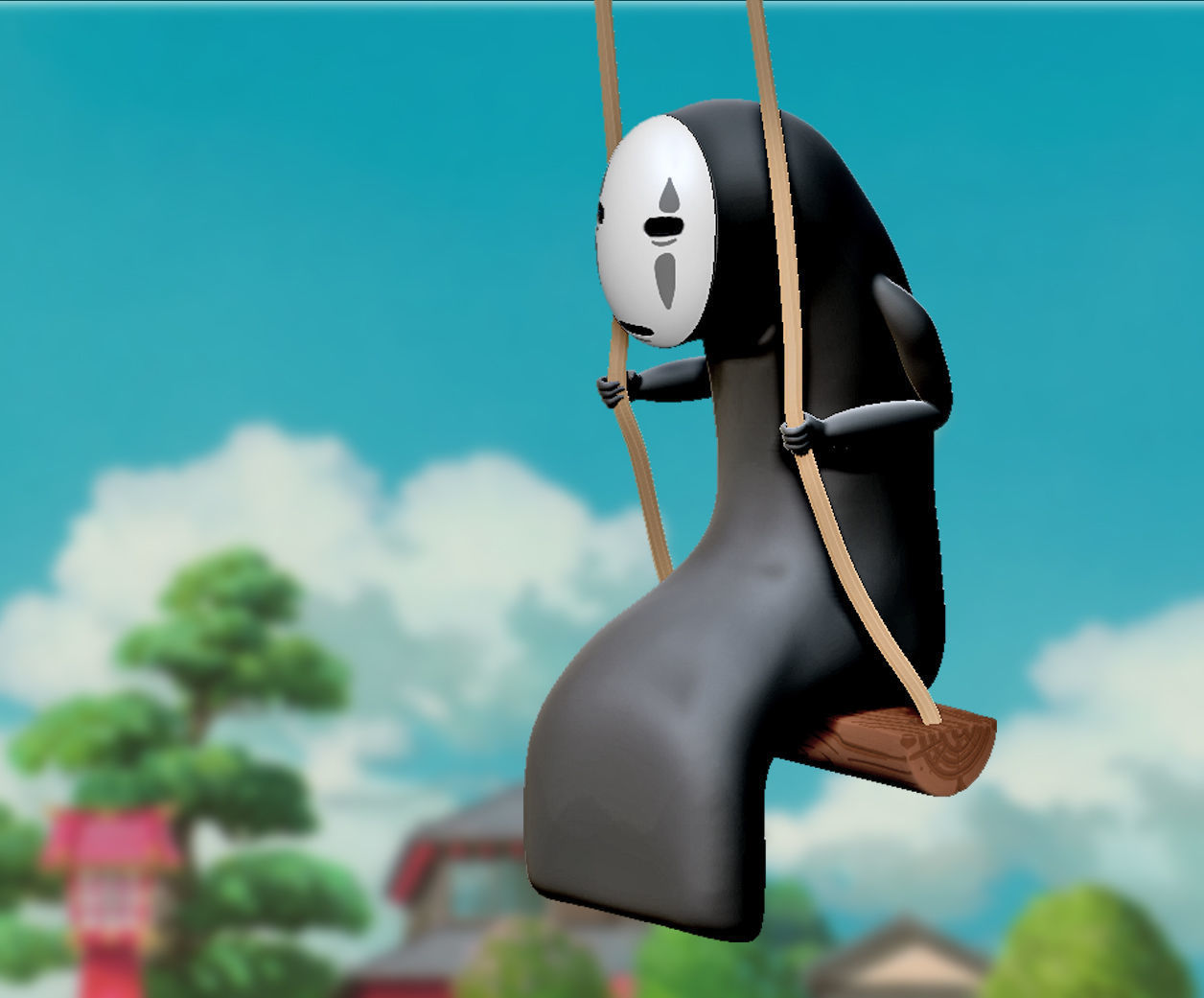 Kaonashi No Face on the swing 3D print model