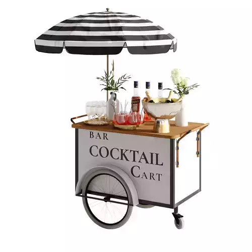Drink cart white bar