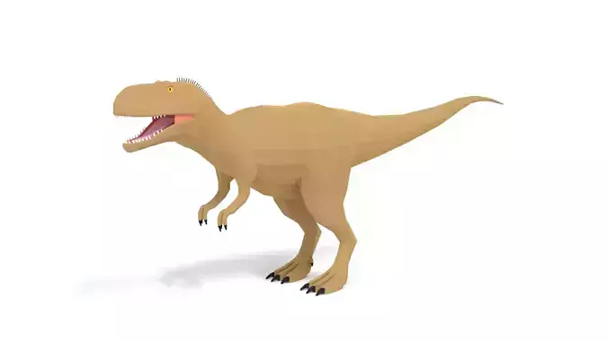 Low Poly Cartoon Abelisaurus Dinosaur