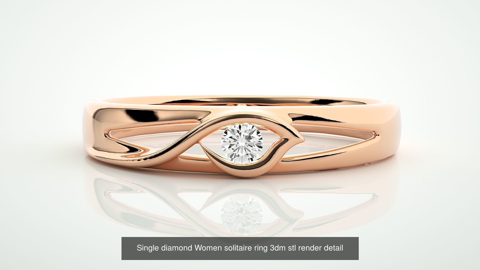 24 Ultra Light Wt Solitaire Ring 3dm stl renders details 3D Model Collection_10