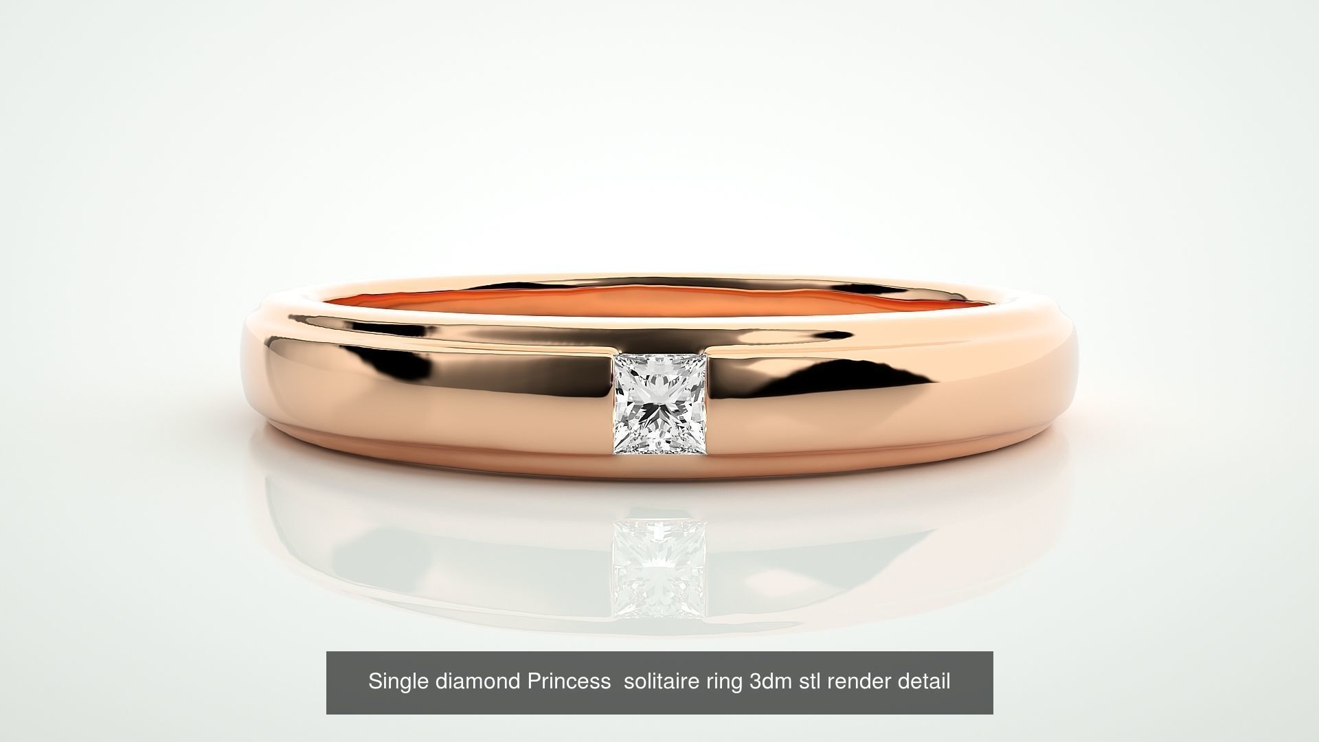24 Ultra Light Wt Solitaire Ring 3dm stl renders details 3D Model Collection_25