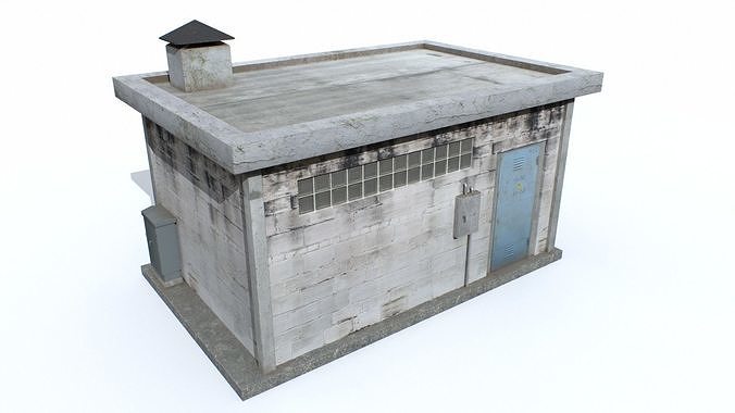 Electric Station Low-poly 3D model