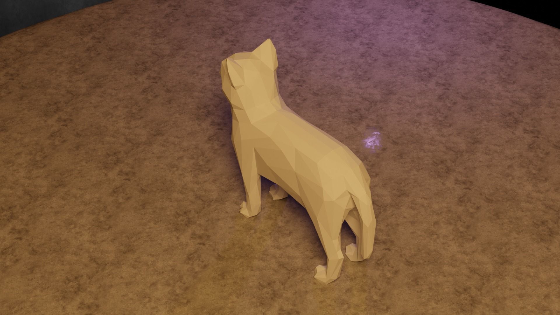 Polygonal Cat 3D print model_8