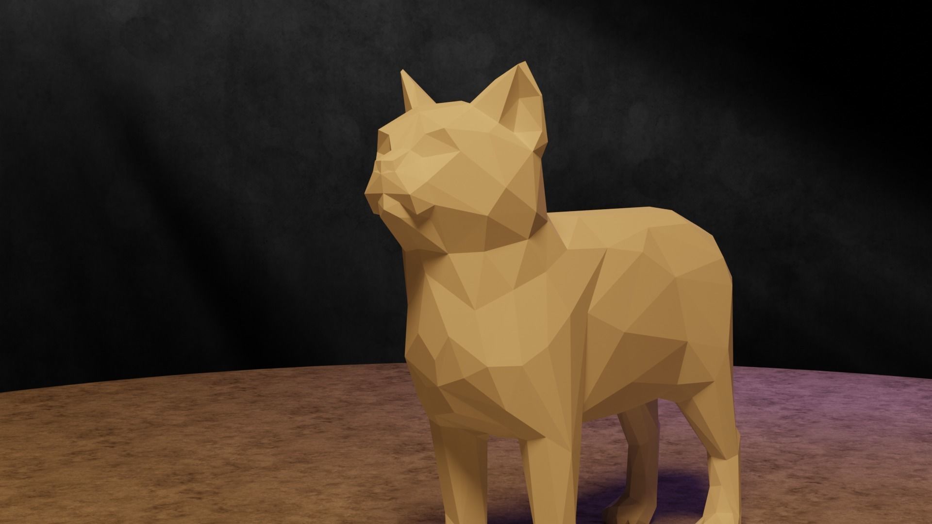 Polygonal Cat 3D print model_7