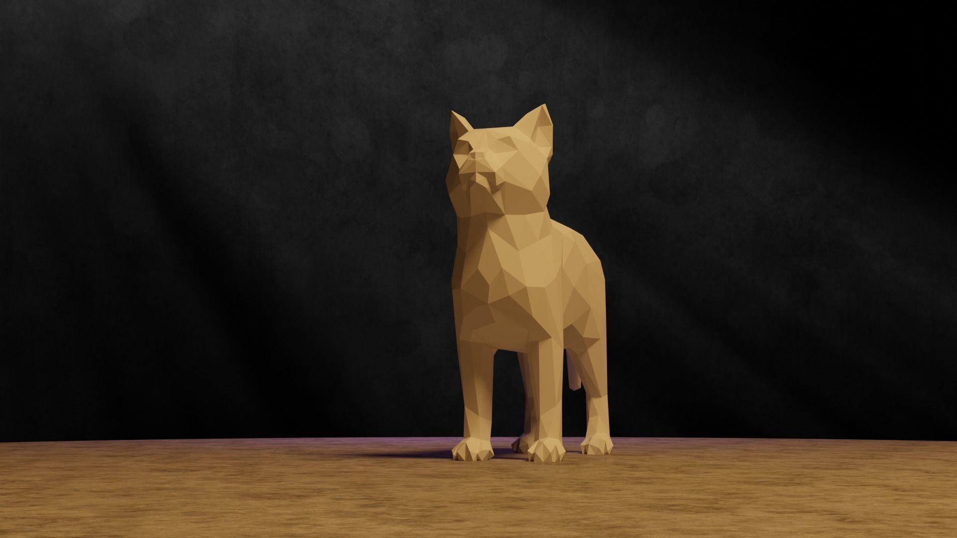 Polygonal Cat 3D print model_9