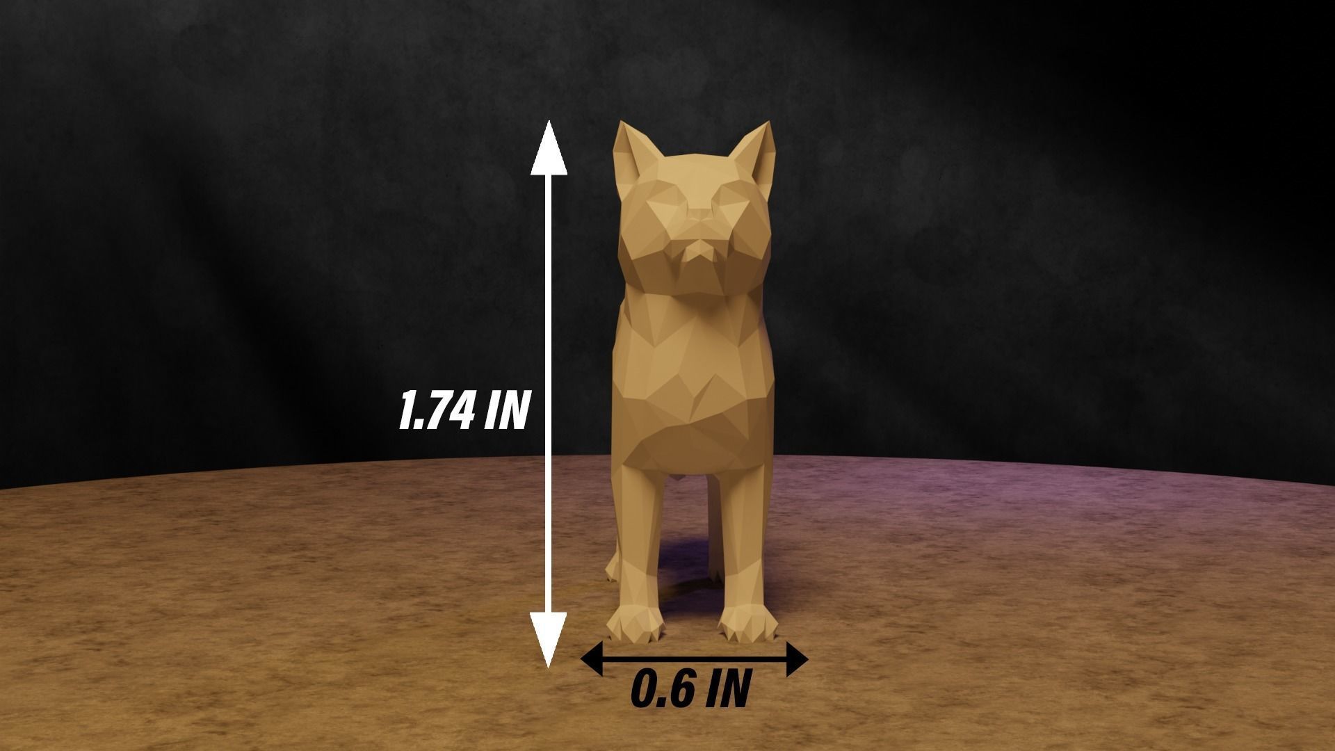 Polygonal Cat 3D print model_3