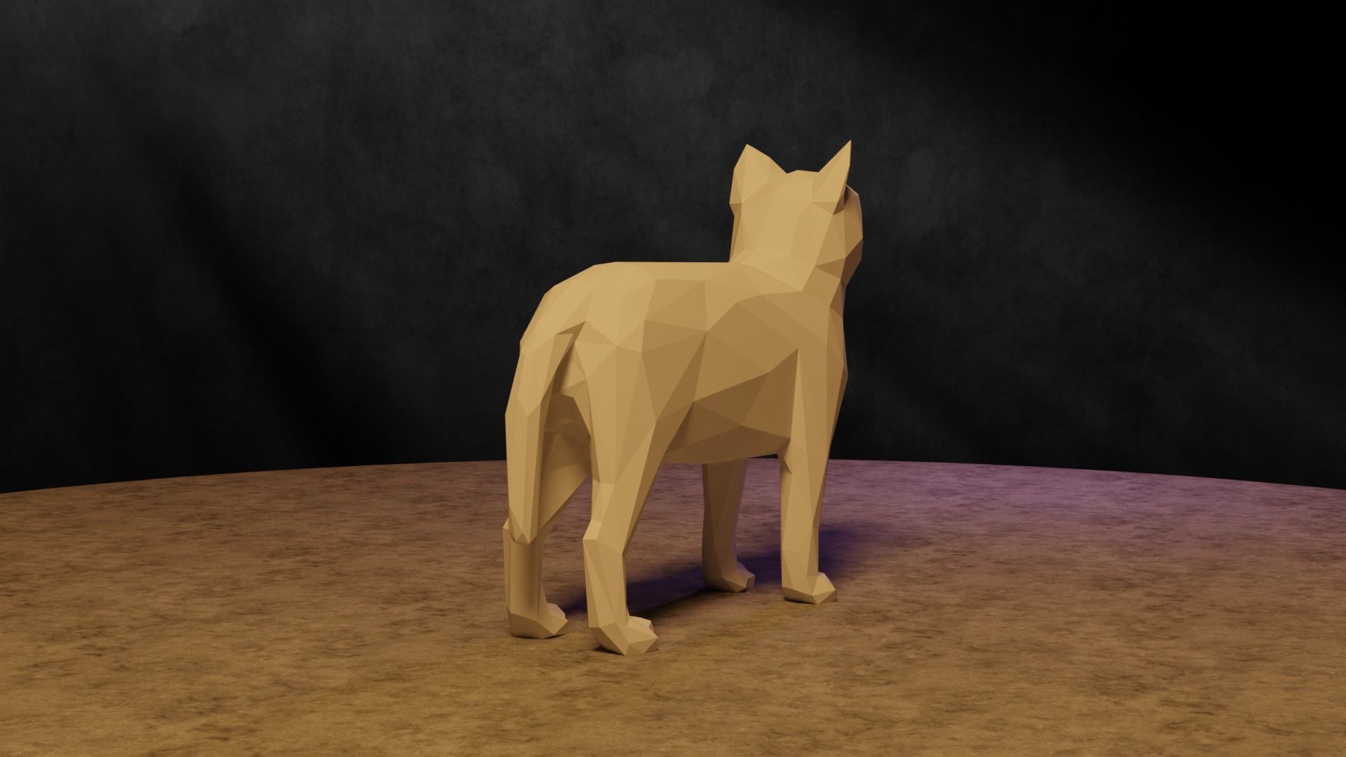 Polygonal Cat 3D print model_6