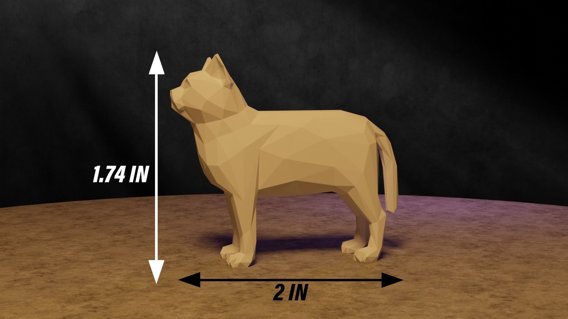 Polygonal Cat 3D print model_2