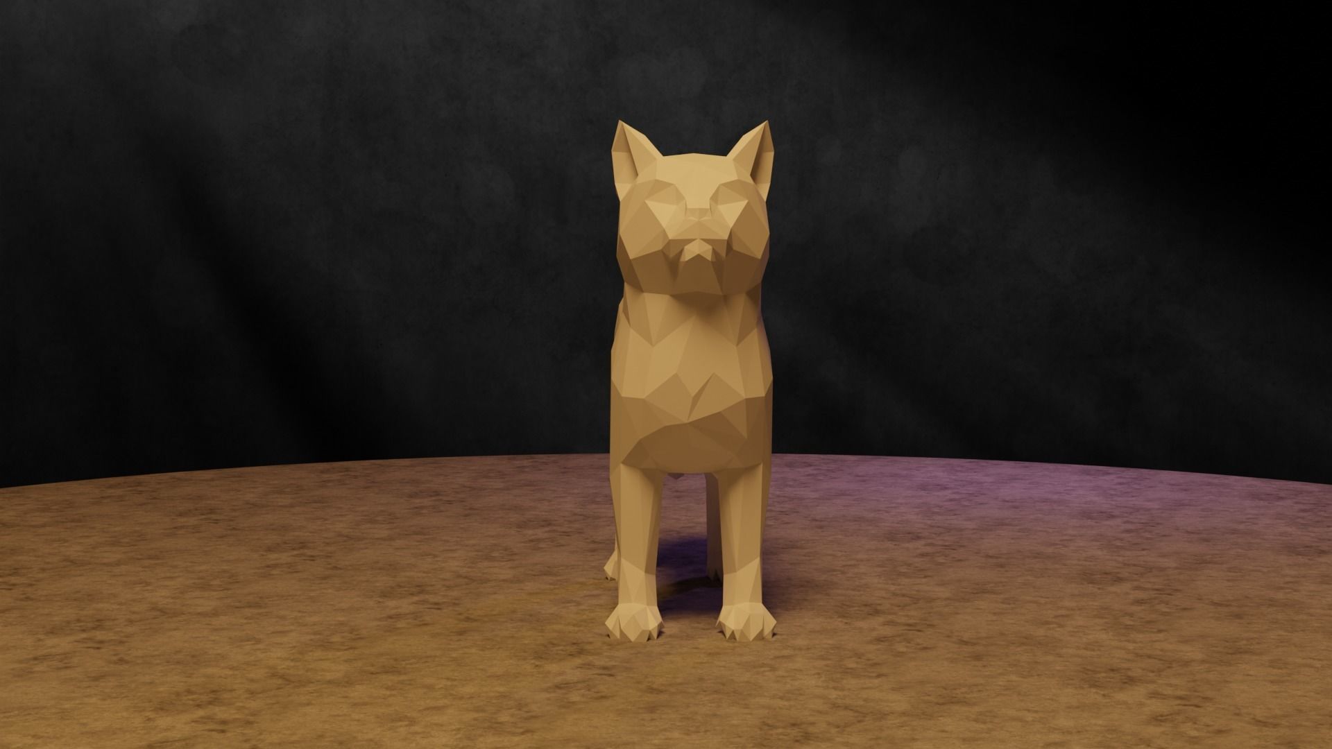 Polygonal Cat 3D print model_5